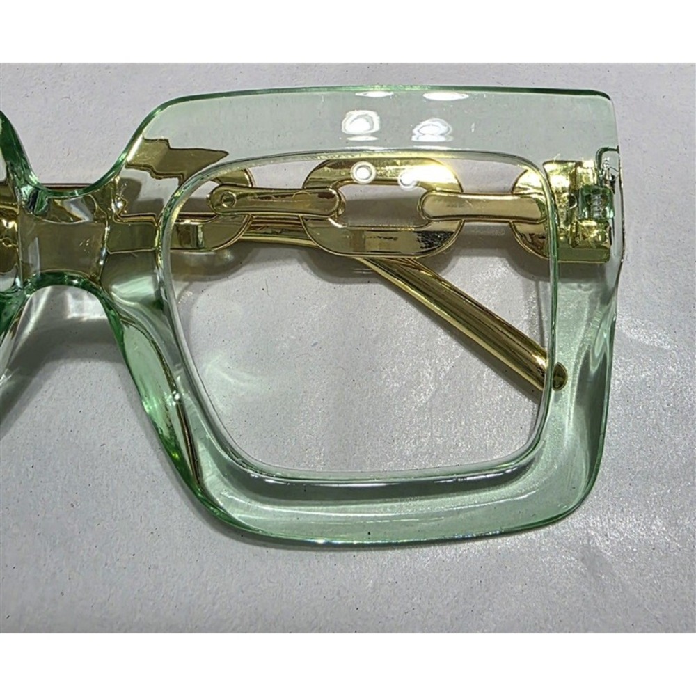 NWT EyeKepper 1.5 Square Cat Eye Green Chain Arm Readers Reading Glasses 135445